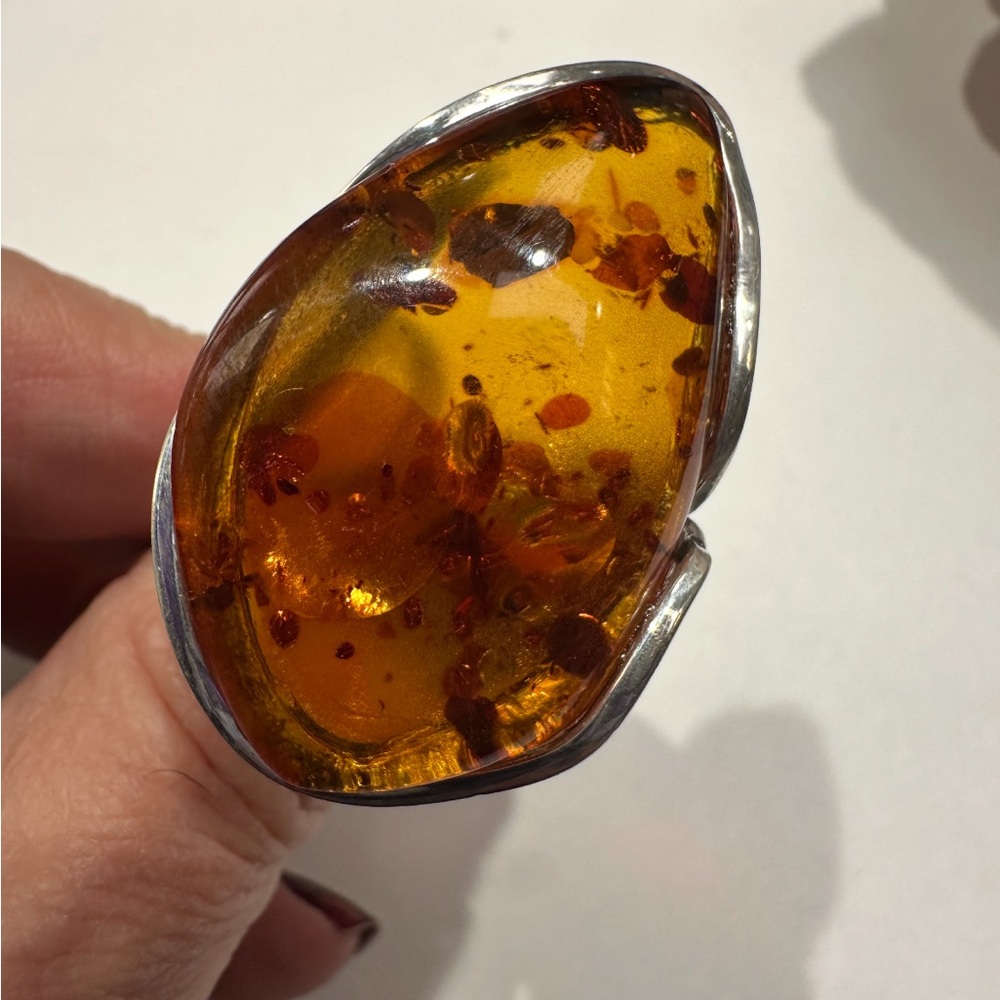 Amber Statement Ring - image 1